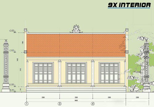 Bản vẽ thiết kế kiến trúc nhà thờ tổ