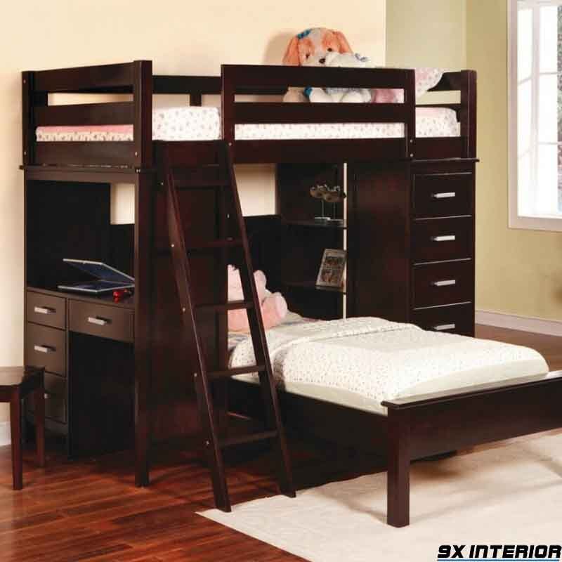 Giường tầng thông minh tích hợp ngăn để đồ, bàn học, giường tầng 1 có thể kéo ra và đóng vào tiện lợi