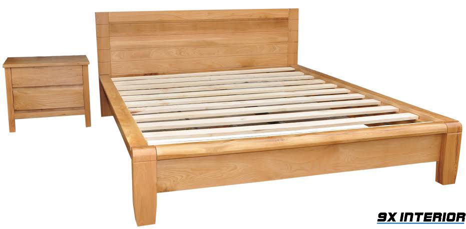 Giường ngủ gỗ sồi tự nhiên