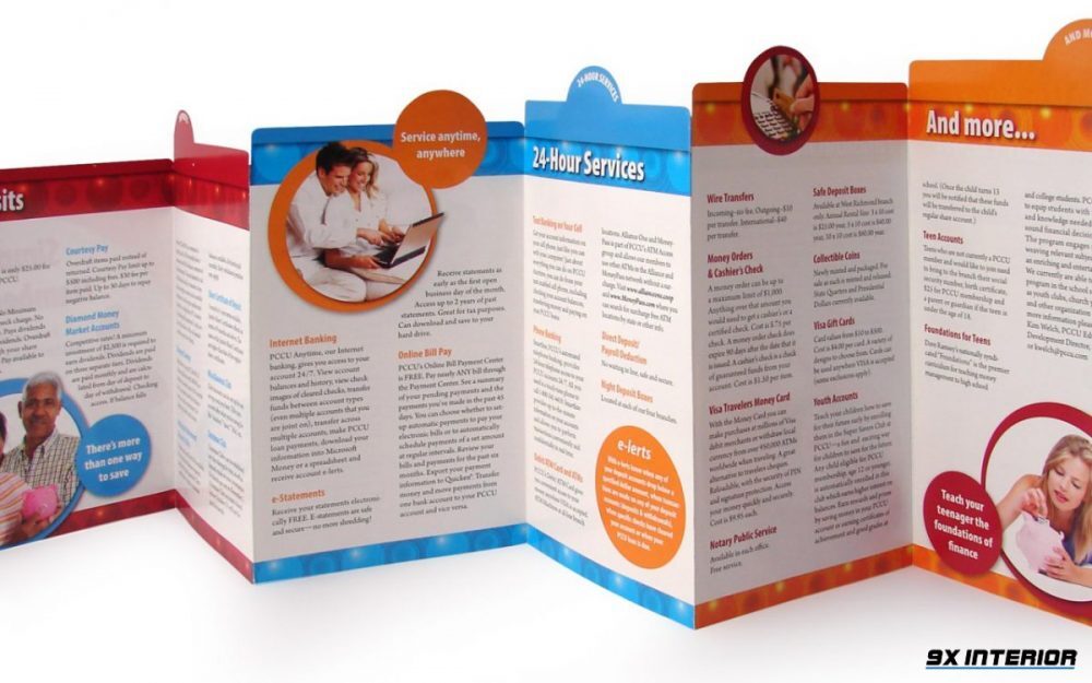 Brochure được in trên chất liệu giấy tốt hơn và để khách hàng giữ lại thông tin sản phẩm
