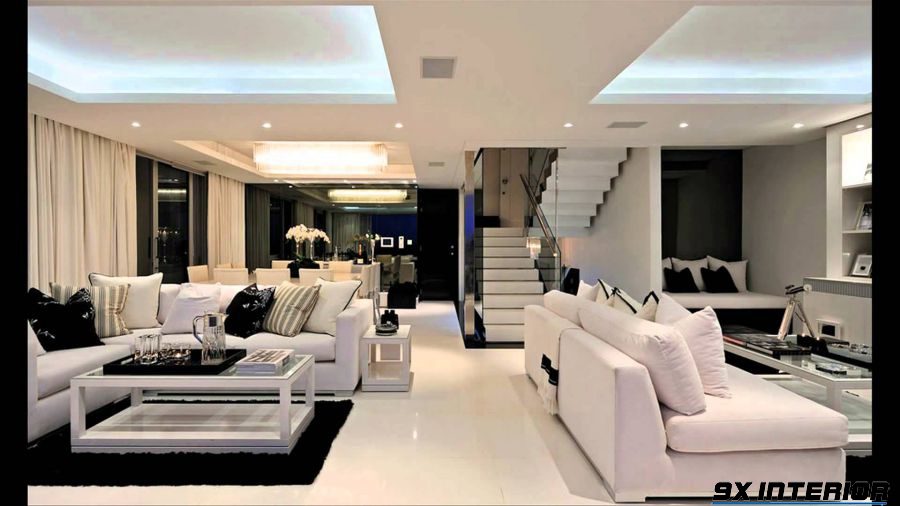  việc lựa chọn màu trắng trong thiết kế nội thất phòng khách có cầu thang một sự lựa chọn hoàn hảo tương hợp với những ngôi nhà có diện tích nhỏ hẹp.